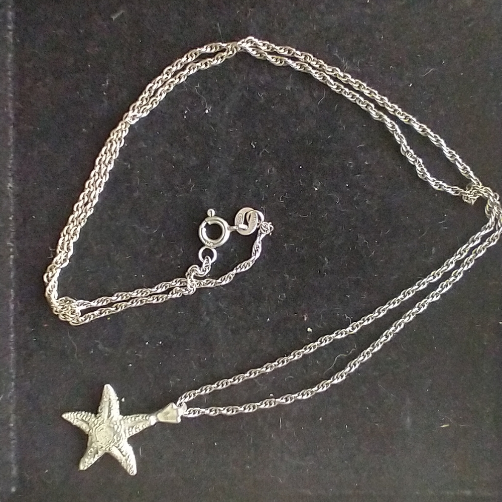 Sterling Silver Starfish and Chain Necklace